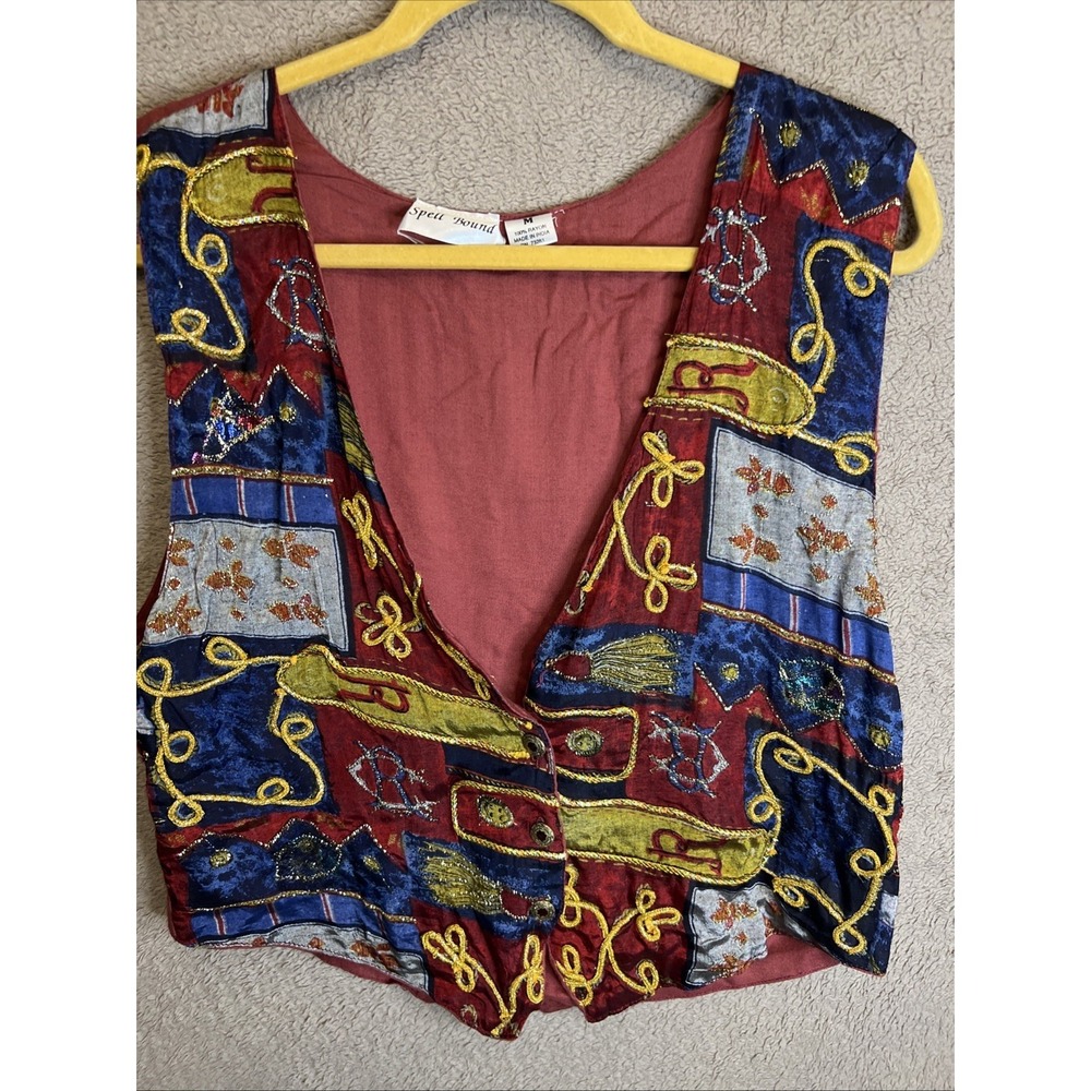 Women's Wearable Art Dopamine Red Colorful Vest Brand Spell Bound Medium